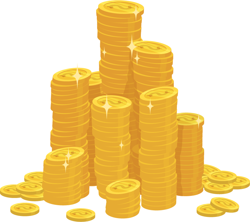 Large stack of coins