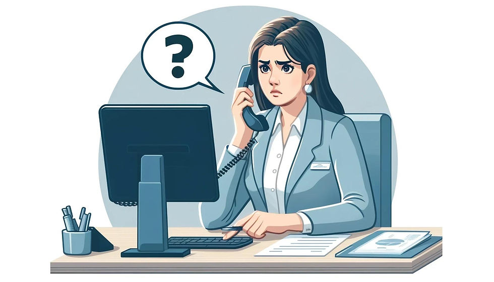 Insurance broker having difficult conversation over the phone