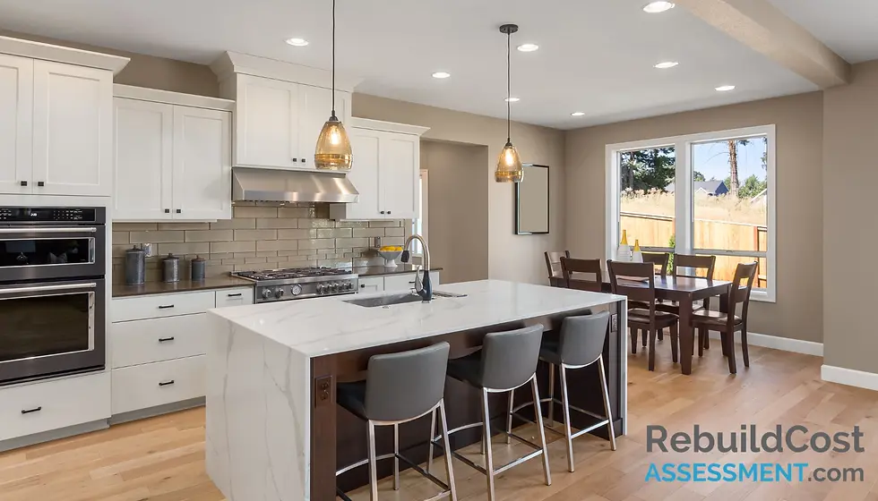 A new modern kitchen, representing the need to evaluate building insurance vs home insurance for property protection.