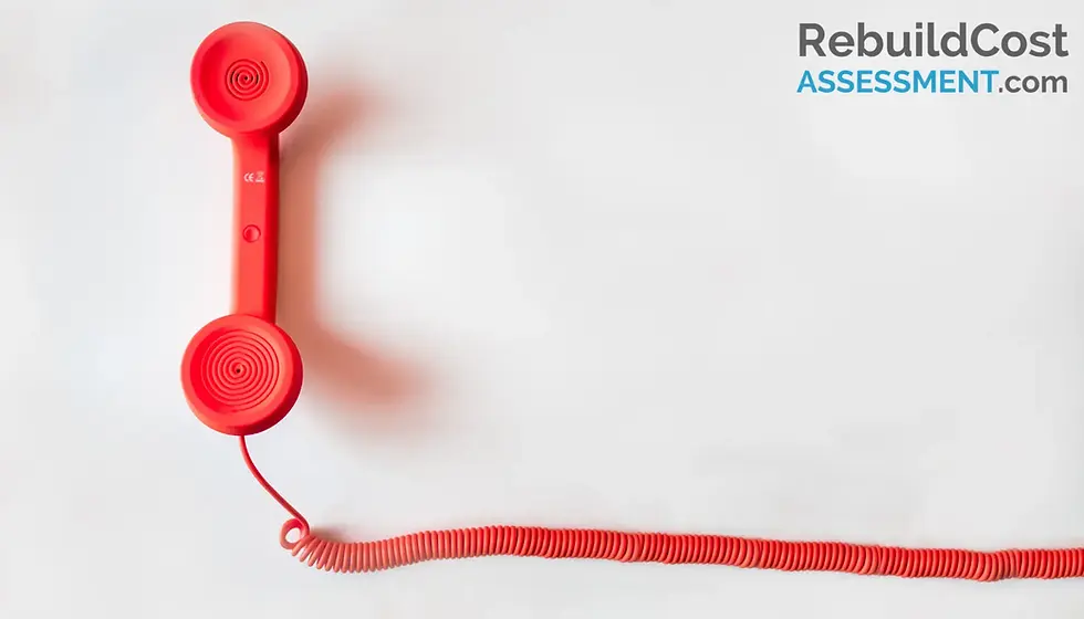Red telephone handset, symbolising the importance of communication in assessing the correct building insurance cover.